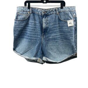 Vintage NYC Trends Womens Denim Shorts Size 42 Blue High Waist Casual Rolled Hem